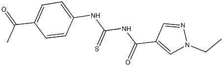 N-(4-acetylphenyl)-N'-[(1-ethyl-1H-pyrazol-4-yl)carbonyl]thiourea 结构式