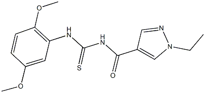 N-(2,5-dimethoxyphenyl)-N'-[(1-ethyl-1H-pyrazol-4-yl)carbonyl]thiourea 结构式