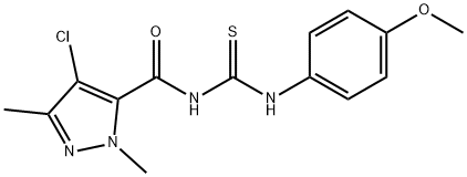 N-[(4-chloro-1,3-dimethyl-1H-pyrazol-5-yl)carbonyl]-N'-(4-methoxyphenyl)thiourea 结构式