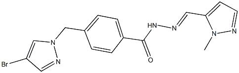 4-[(4-bromo-1H-pyrazol-1-yl)methyl]-N'-[(1-methyl-1H-pyrazol-5-yl)methylene]benzohydrazide 结构式