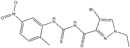 N-[(4-bromo-1-ethyl-1H-pyrazol-3-yl)carbonyl]-N'-{5-nitro-2-methylphenyl}thiourea 结构式