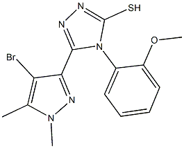 5-(4-bromo-1,5-dimethyl-1H-pyrazol-3-yl)-4-(2-methoxyphenyl)-4H-1,2,4-triazole-3-thiol 结构式