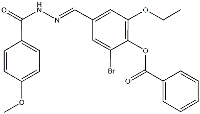 2-bromo-6-ethoxy-4-[2-(4-methoxybenzoyl)carbohydrazonoyl]phenyl benzoate 结构式