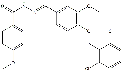 N'-{4-[(2,6-dichlorobenzyl)oxy]-3-methoxybenzylidene}-4-methoxybenzohydrazide 结构式