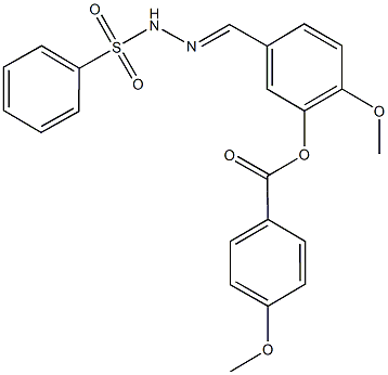 2-methoxy-5-[2-(phenylsulfonyl)carbohydrazonoyl]phenyl 4-methoxybenzoate 结构式