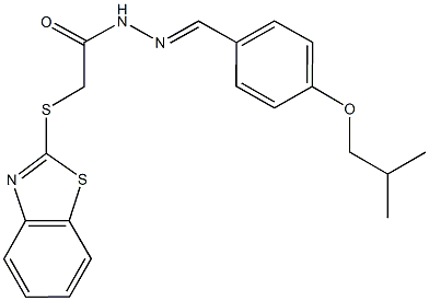 2-(1,3-benzothiazol-2-ylsulfanyl)-N'-(4-isobutoxybenzylidene)acetohydrazide 结构式