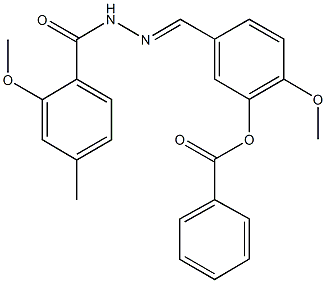 2-methoxy-5-[2-(2-methoxy-4-methylbenzoyl)carbohydrazonoyl]phenyl benzoate 结构式