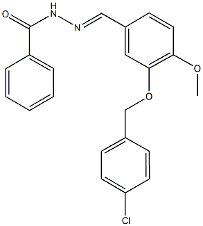 N'-{3-[(4-chlorobenzyl)oxy]-4-methoxybenzylidene}benzohydrazide 结构式