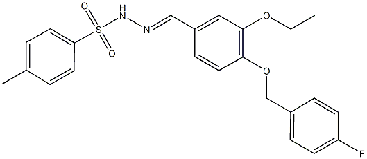 N'-{3-ethoxy-4-[(4-fluorobenzyl)oxy]benzylidene}-4-methylbenzenesulfonohydrazide 结构式