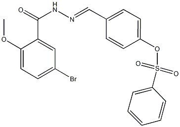 4-[2-(5-bromo-2-methoxybenzoyl)carbohydrazonoyl]phenyl benzenesulfonate 结构式