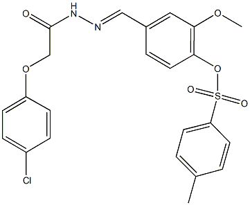 4-{2-[(4-chlorophenoxy)acetyl]carbohydrazonoyl}-2-methoxyphenyl 4-methylbenzenesulfonate 结构式