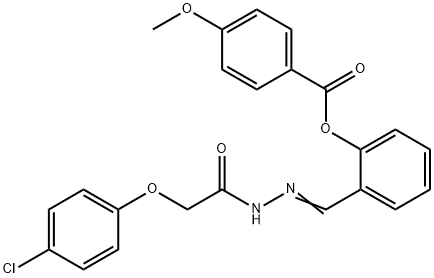 2-{2-[(4-chlorophenoxy)acetyl]carbohydrazonoyl}phenyl 4-methoxybenzoate 结构式