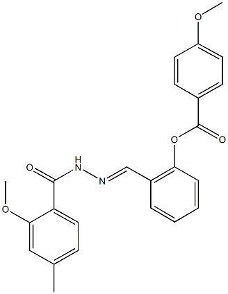 2-[2-(2-methoxy-4-methylbenzoyl)carbohydrazonoyl]phenyl 4-methoxybenzoate 结构式