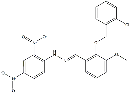 2-[(2-chlorobenzyl)oxy]-3-methoxybenzaldehyde {2,4-bisnitrophenyl}hydrazone 结构式