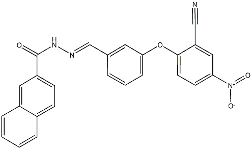 N'-(3-{2-cyano-4-nitrophenoxy}benzylidene)-2-naphthohydrazide 结构式