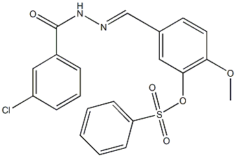 5-[2-(3-chlorobenzoyl)carbohydrazonoyl]-2-methoxyphenyl benzenesulfonate 结构式