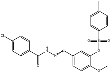 5-[2-(4-chlorobenzoyl)carbohydrazonoyl]-2-methoxyphenyl 4-methylbenzenesulfonate 结构式