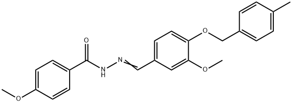 4-methoxy-N'-{3-methoxy-4-[(4-methylbenzyl)oxy]benzylidene}benzohydrazide 结构式