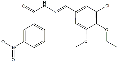 N'-(3-chloro-4-ethoxy-5-methoxybenzylidene)-3-nitrobenzohydrazide 结构式