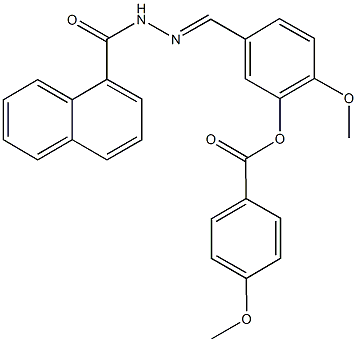 2-methoxy-5-[2-(1-naphthoyl)carbohydrazonoyl]phenyl 4-methoxybenzoate 结构式