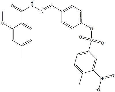 4-[2-(2-methoxy-4-methylbenzoyl)carbohydrazonoyl]phenyl 3-nitro-4-methylbenzenesulfonate 结构式