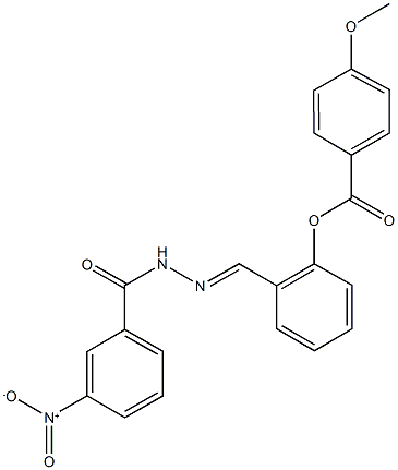 2-(2-{3-nitrobenzoyl}carbohydrazonoyl)phenyl 4-methoxybenzoate 结构式