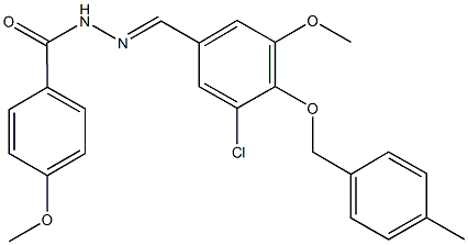 N'-{3-chloro-5-methoxy-4-[(4-methylbenzyl)oxy]benzylidene}-4-methoxybenzohydrazide 结构式