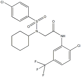 2-[[(4-chlorophenyl)sulfonyl](cyclohexyl)amino]-N-[2-chloro-5-(trifluoromethyl)phenyl]acetamide 结构式