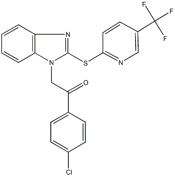 1-(4-chlorophenyl)-2-(2-{[5-(trifluoromethyl)-2-pyridinyl]sulfanyl}-1H-benzimidazol-1-yl)ethanone 结构式