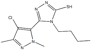 4-butyl-5-(4-chloro-1,3-dimethyl-1H-pyrazol-5-yl)-4H-1,2,4-triazole-3-thiol 结构式