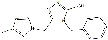 4-benzyl-5-[(3-methyl-1H-pyrazol-1-yl)methyl]-4H-1,2,4-triazole-3-thiol 结构式
