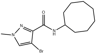 4-bromo-N-cyclooctyl-1-methyl-1H-pyrazole-3-carboxamide 结构式