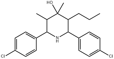 2,6-bis(4-chlorophenyl)-3,4-dimethyl-5-propyl-4-piperidinol 结构式