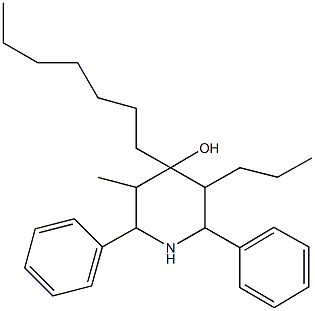 4-heptyl-3-methyl-2,6-diphenyl-5-propyl-4-piperidinol 结构式