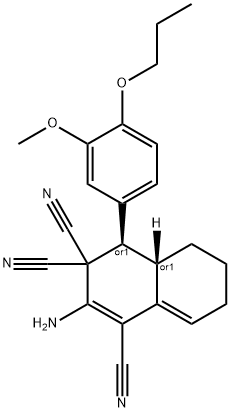 2-amino-4-(3-methoxy-4-propoxyphenyl)-4a,5,6,7-tetrahydro-1,3,3(4H)-naphthalenetricarbonitrile 结构式