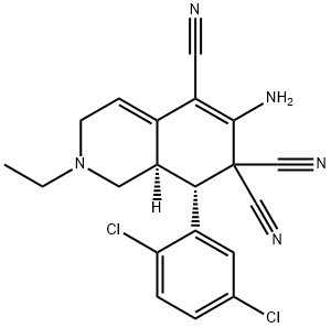 6-amino-8-(2,5-dichlorophenyl)-2-ethyl-2,3,8,8a-tetrahydro-5,7,7(1H)-isoquinolinetricarbonitrile 结构式