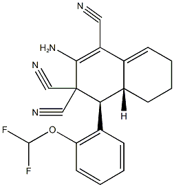 2-amino-4-[2-(difluoromethoxy)phenyl]-4a,5,6,7-tetrahydro-1,3,3(4H)-naphthalenetricarbonitrile 结构式