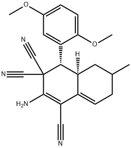 2-amino-4-(2,5-dimethoxyphenyl)-6-methyl-4a,5,6,7-tetrahydro-1,3,3(4H)-naphthalenetricarbonitrile 结构式