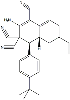 2-amino-4-(4-tert-butylphenyl)-6-ethyl-4a,5,6,7-tetrahydro-1,3,3(4H)-naphthalenetricarbonitrile 结构式