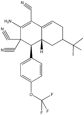 2-amino-6-tert-butyl-4-[4-(trifluoromethoxy)phenyl]-4a,5,6,7-tetrahydro-1,3,3(4H)-naphthalenetricarbonitrile 结构式