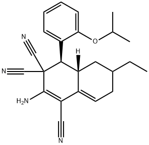 2-amino-6-ethyl-4-(2-isopropoxyphenyl)-4a,5,6,7-tetrahydro-1,3,3(4H)-naphthalenetricarbonitrile 结构式