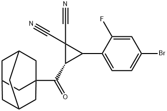 2-(1-adamantylcarbonyl)-3-(4-bromo-2-fluorophenyl)-1,1-cyclopropanedicarbonitrile 结构式