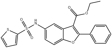 ethyl 2-phenyl-5-[(2-thienylsulfonyl)amino]-1-benzofuran-3-carboxylate 结构式