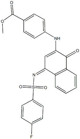 methyl 4-[(4-{[(4-fluorophenyl)sulfonyl]imino}-1-oxo-1,4-dihydro-2-naphthalenyl)amino]benzoate 结构式
