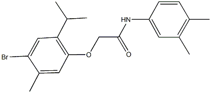 2-(4-bromo-2-isopropyl-5-methylphenoxy)-N-(3,4-dimethylphenyl)acetamide 结构式