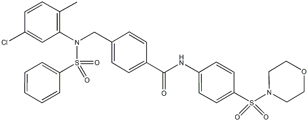 4-{[5-chloro-2-methyl(phenylsulfonyl)anilino]methyl}-N-[4-(morpholin-4-ylsulfonyl)phenyl]benzamide 结构式