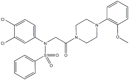 N-(3,4-dichlorophenyl)-N-{2-[4-(2-methoxyphenyl)piperazin-1-yl]-2-oxoethyl}benzenesulfonamide 结构式