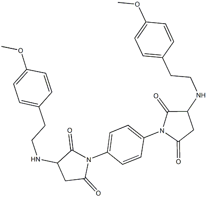 3-{[2-(4-methoxyphenyl)ethyl]amino}-1-[4-(3-{[2-(4-methoxyphenyl)ethyl]amino}-2,5-dioxo-1-pyrrolidinyl)phenyl]-2,5-pyrrolidinedione 结构式