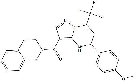 2-{[5-(4-methoxyphenyl)-7-(trifluoromethyl)-4,5,6,7-tetrahydropyrazolo[1,5-a]pyrimidin-3-yl]carbonyl}-1,2,3,4-tetrahydroisoquinoline 结构式