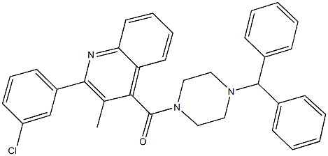 4-[(4-benzhydryl-1-piperazinyl)carbonyl]-2-(3-chlorophenyl)-3-methylquinoline 结构式